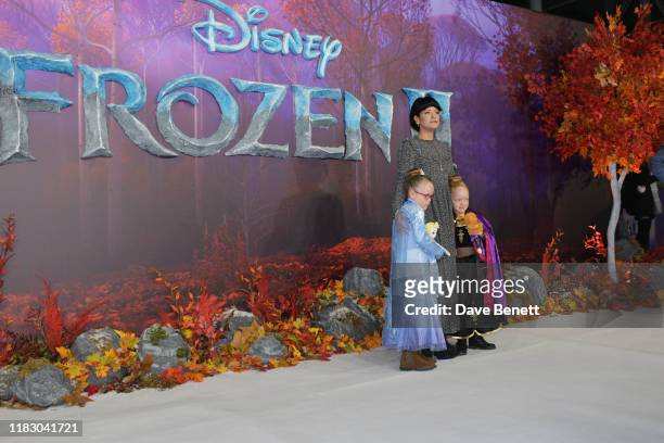 Lily Allen and daughters Marnie Rose Cooper and Ethel Cooper attend the European Premiere of "Frozen 2" at the BFI Southbank on November 17, 2019 in...