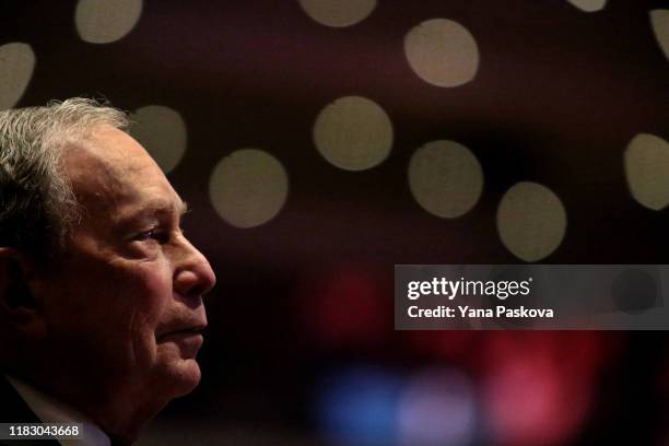 Michael Bloomberg prepares to speak at the Christian Cultural Center on November 17, 2019 in the Brooklyn borough of New York City. Reports indicate...