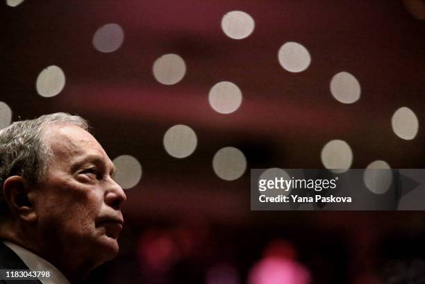 Michael Bloomberg prepares to speak at the Christian Cultural Center on November 17, 2019 in the Brooklyn borough of New York City. Reports indicate...