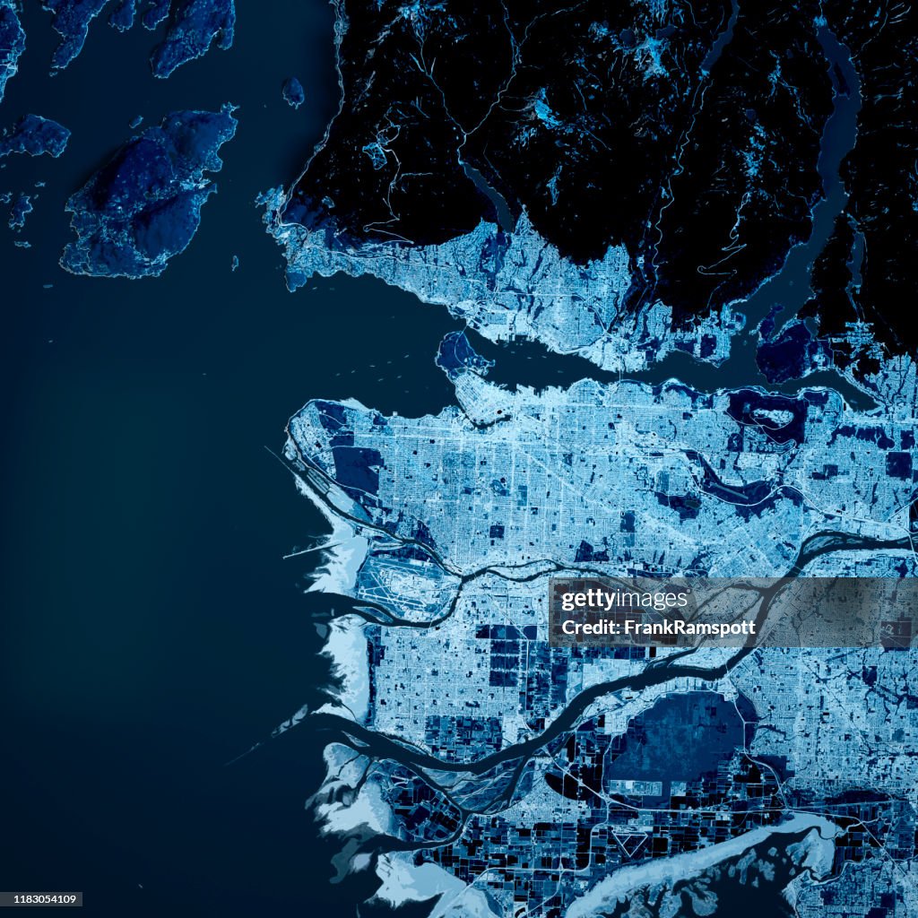 Vancouver City 3D renderen Blue Top View sep 2019