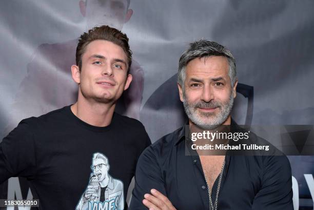 James Kennedy and restaurant owner Guillermo Zapata attend the Los Angeles launch party for JamesKennedy.shop at SUR Lounge on October 23, 2019 in...