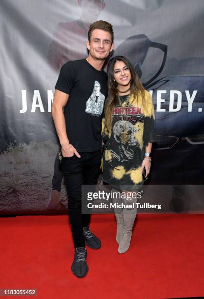 James Kennedy and Laura Pieri attend the Los Angeles launch party for JamesKennedy.shop at SUR Lounge on October 23, 2019 in Los Angeles, California.