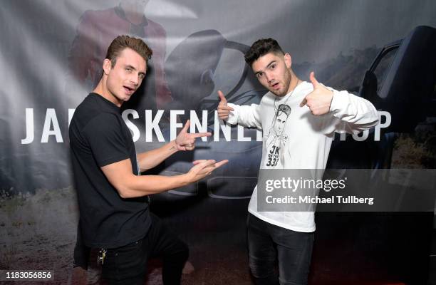 Personality James Kennedy and Heart Rob attend the Los Angeles launch party for JamesKennedy.shop at SUR Lounge on October 23, 2019 in Los Angeles,...