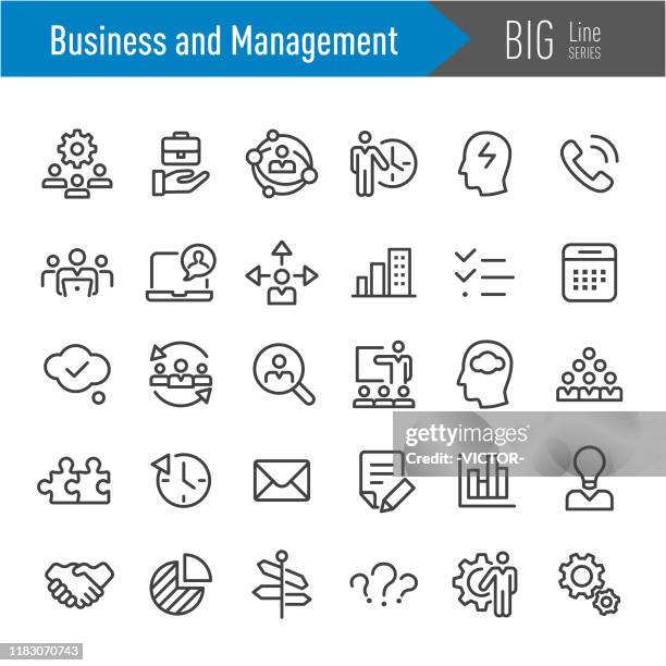 business- und management-icons - big line serie - umschulung stock-grafiken, -clipart, -cartoons und -symbole