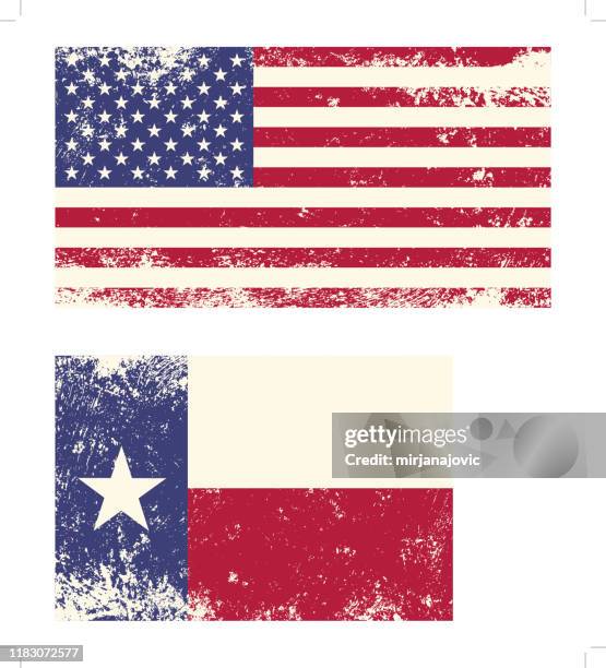 usa and texas grunge flag - texas flag stock illustrations