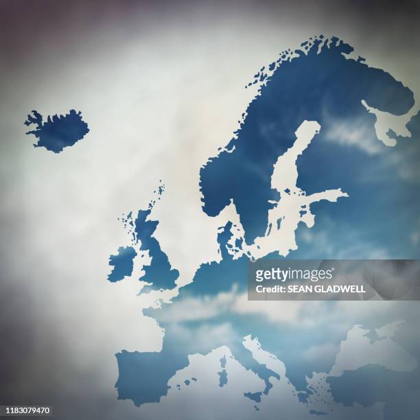 map of europe - northern europe foto e immagini stock