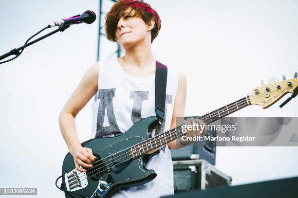 Isabel Cea of the Spanish band Triangulo de Amor Bizarro performs in concert at Tomavistas Festival on July 18, 2014 in Madrid, Spain.