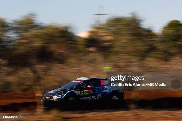 Elfyn Evans and Daniel Barrit of M-Sport WRT	during the shakedown of the Rally Racc Catalunya on October 24, 2019 in Salou, Spain.