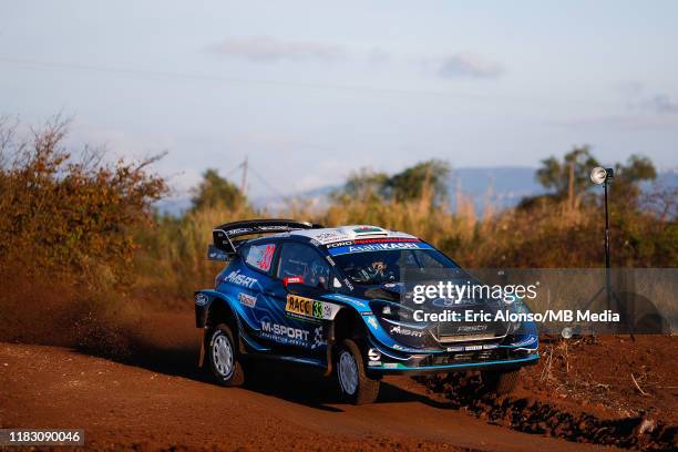 Elfyn Evans and Scott Martin of M-Sport WRT during the shakedown of the Rally Racc Catalunya on October 24, 2019 in Salou, Spain.