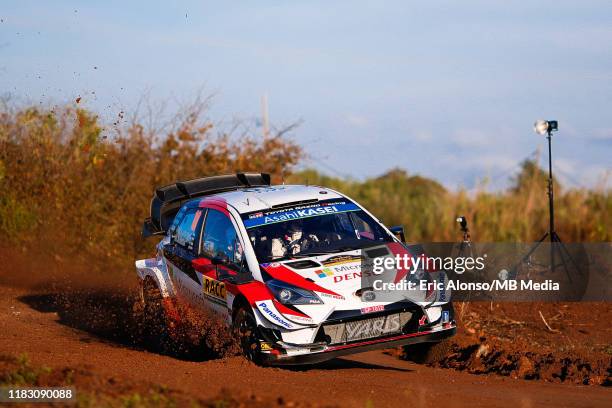 Jari Matti Latvala and Miikka Anttilla of Toyota Gazoo Racing WRT during the shakedown of the Rally Racc Catalunya on October 24, 2019 in Salou,...