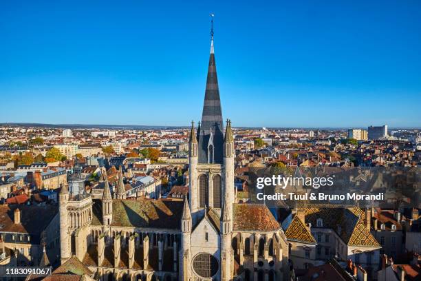 france, burgundy, côte-d'or, dijon, notre dame church - dijon - fotografias e filmes do acervo