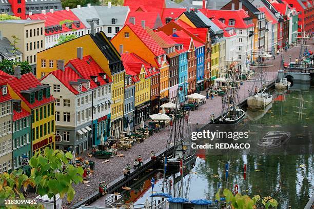 Reconstruction of the port of Nyhavn in Copenhagen. Legoland amusement park. Billund. Region of Southern Denmark. Jutland. Denmark. Europe.