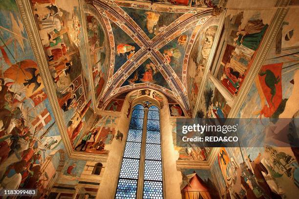 The Legend of the True Cross sequence of frescoes painted by Piero della Francesca. Basilica of San Francesco. Arezzo. Tuscany. Italy.