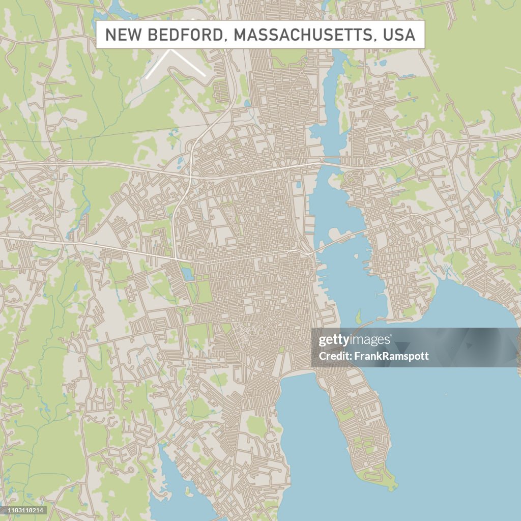 New Bedford Massachusetts US City Street Map