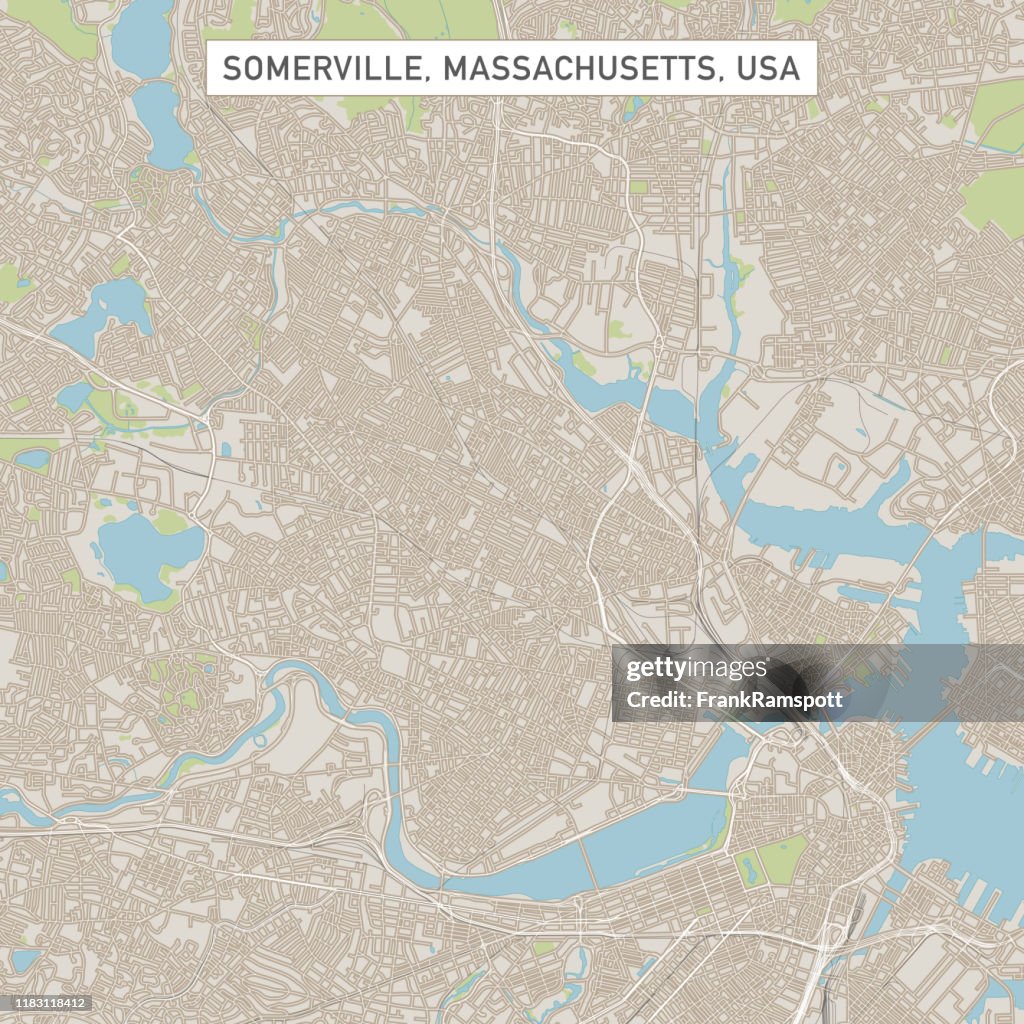 Somerville Massachusetts US City Street Map