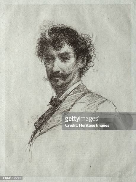 James McNeill Whistler with White Lock and Monocle. Creator William Brassey Hole .