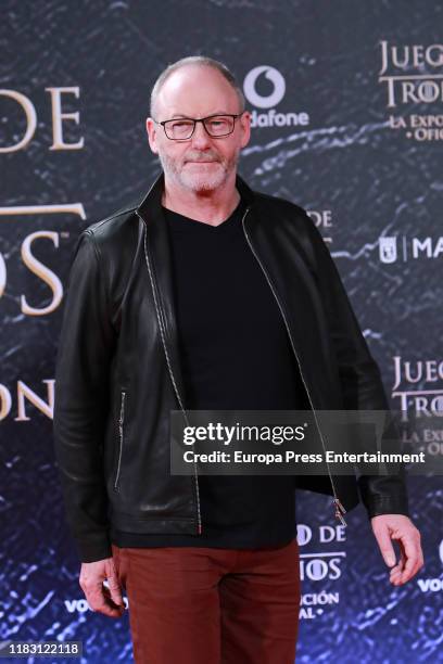 Liam Cunningham attends 'Game Of Thrones' official exhibition presentation at IFEMA on October 24, 2019 in Madrid, Spain.