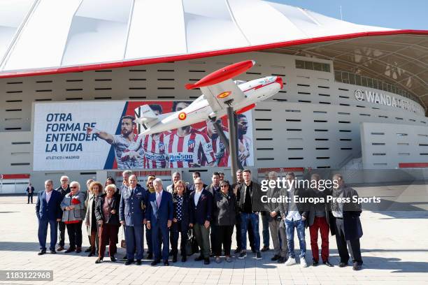 Javier Salto Martinez-Aval, Chief of Staff of the Spanish Air Force, Enrique Cerezo, President of Atletico de Madrid, Saul and Jorge Resurreccion...