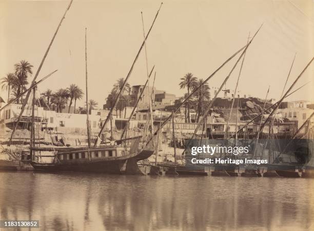 View of Aswan - Along the Nile, circa 1870s - 1880s. Creator Eugène Boudin .