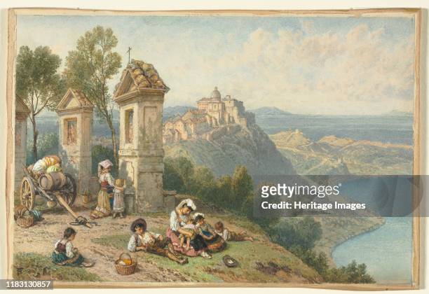 View of Castel Gandolfo, circa 1870s. In his watercolours, Foster depicted an idealized life in rural England. His work was appreciated as Pre-...