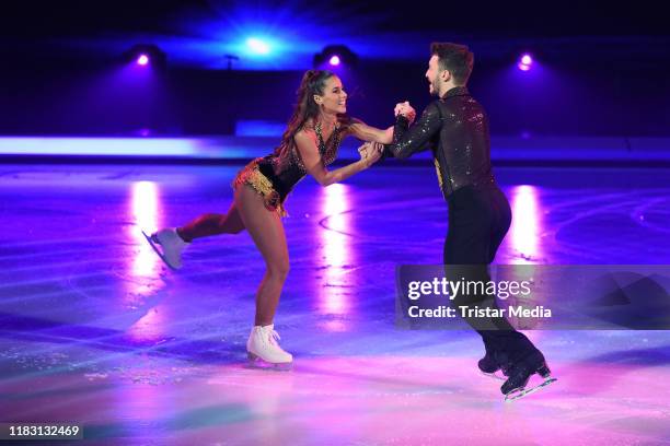 Sarah Lombardi, Joti Polizoakis during the 2nd SAT.1 Live TV show 'Dancing on Ice' at MMC TV Studios on November 17, 2019 in Cologne, Germany.