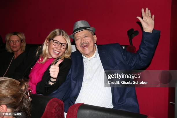 Joseph Hannesschlaeger and his wife Bettina Geyer during the premiere of the film "Schmucklos" at Rio Filmpalast on November 17, 2019 in Munich,...