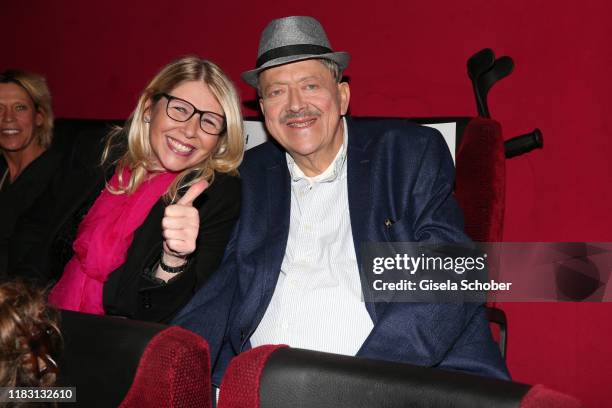 Joseph Hannesschlaeger and his wife Bettina Geyer during the premiere of the film "Schmucklos" at Rio Filmpalast on November 17, 2019 in Munich,...