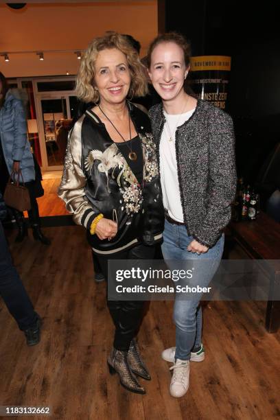 Michaela May and her daughter Lilian Schiffer during the premiere of the film "Schmucklos" at Rio Filmpalast on November 17, 2019 in Munich, Germany.