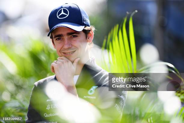 Esteban Gutierrez of Mexico and Mercedes GP talks in the paddock during previews ahead of the F1 Grand Prix of Mexico at Autodromo Hermanos Rodriguez...