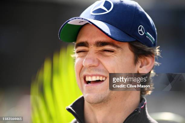 Esteban Gutierrez of Mexico and Mercedes GP talks in the paddock during previews ahead of the F1 Grand Prix of Mexico at Autodromo Hermanos Rodriguez...