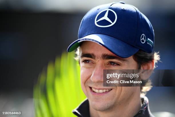 Esteban Gutierrez of Mexico and Mercedes GP talks in the paddock during previews ahead of the F1 Grand Prix of Mexico at Autodromo Hermanos Rodriguez...