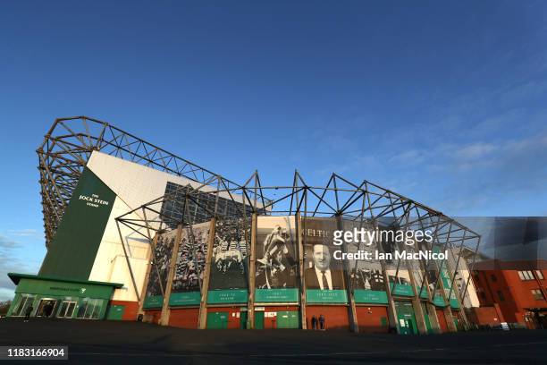 General view inside the stadium prior to the UEFA Europa League group E match between Celtic FC and Lazio Roma at Celtic Park on October 24, 2019 in...