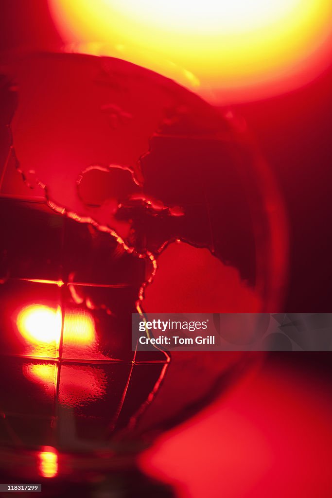 Globe in red glow