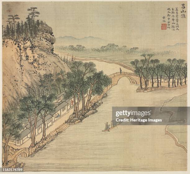 Lüshan Hui, 1500s. This album of landscape paintings depicts the famous scenic areas located in and around the city of Wuxing in southeastern China....