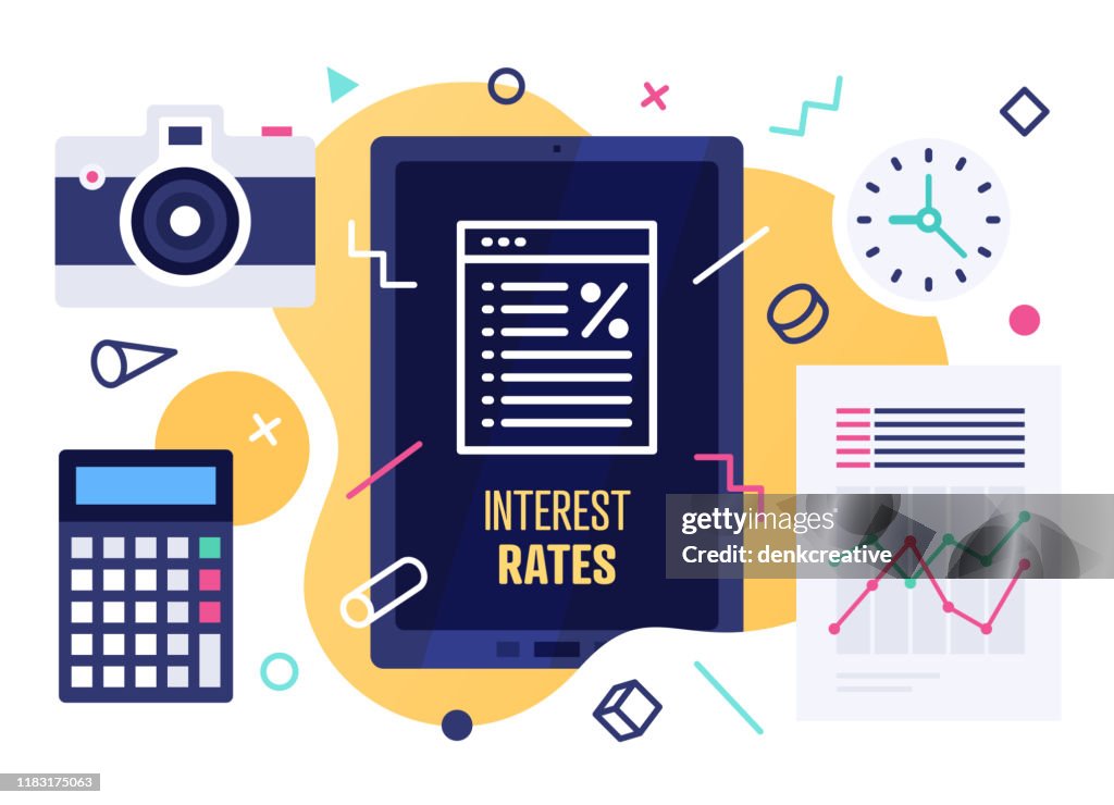 Interest Rates Dsign Interest Rates Vector Illustration Design High-Res Vector Graphic ...