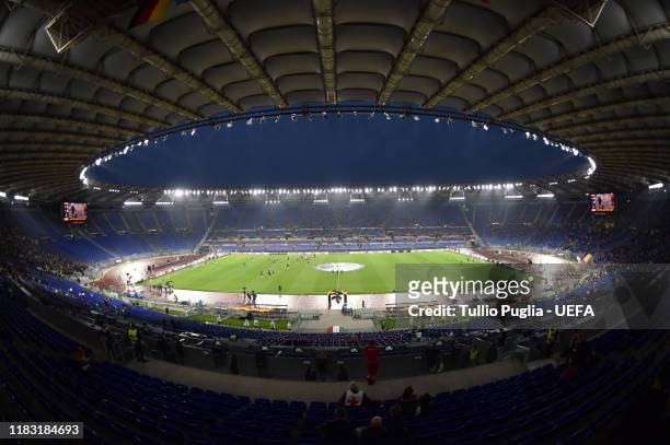 General view before the UEFA Europa League group J match between AS Roma and Borussia Moenchengladbach at Stadio Olimpico on October 24, 2019 in...