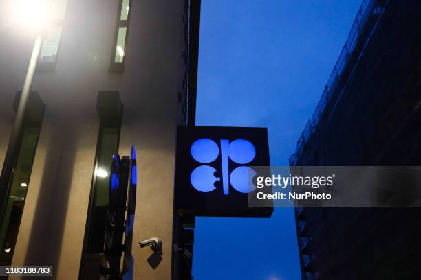 Organisation of the Petroleum Exporting Countries - OPEC logo is seen on the organisations' headquarters in Vienna, Austria on December 17, 2018.