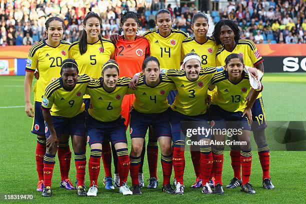 Players of Colombia Orianica Velasquez, Nataly Arias, Sandra Sepulveda, Kelis Peduzine, Katerin Castro, Fatima Montano, Carmen Rodallega, Daniela...