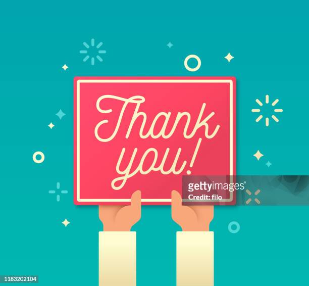 thank you - banner sign stock illustrations