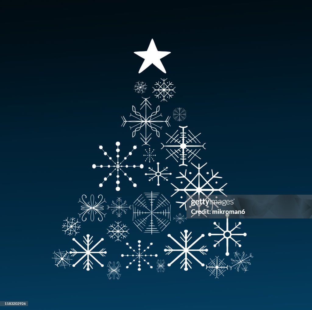 Christmas illustration of Christmas tree- christmas card