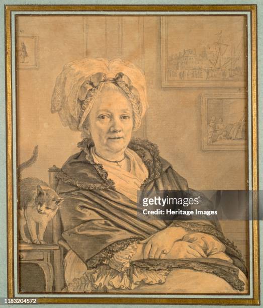 Seated Woman with a Cat, circa 1776. Moreau le jeune was an important draftsman, printmaker, and book illustrator who was championed by the...