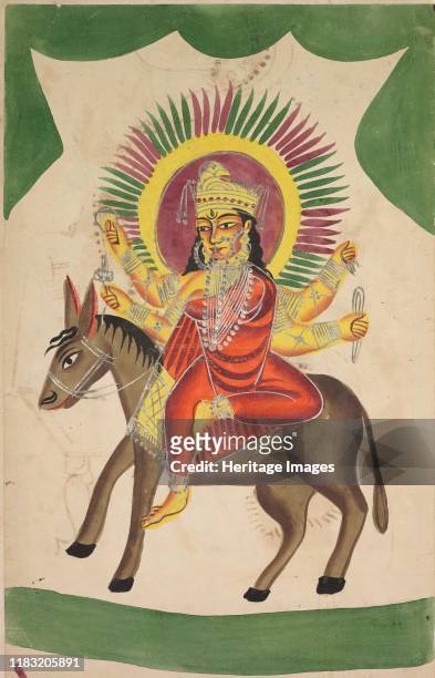 The Smallpox Goddess, 1800s. Sheetala, the smallpox goddess, is simultaneously benevolent and dangerous: she can both protect and infect, bless and...
