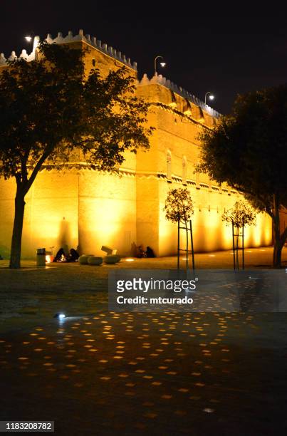 murabba palace at night, riyadh, saudi arabia - ibn saud stock pictures, royalty-free photos & images