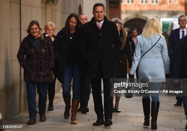 Family and friends of Jodie Chesney, including her uncle Peter arrive at the Old Bailey in London, where two teenagers, Svenson Ong-a-Kwie and a...