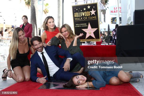 Harry Connick Jr. Poses with his wife Jill Goodacre Connick and daughters Georgia Connick , Charlotte Connick and Sarah Connick during a ceremony...