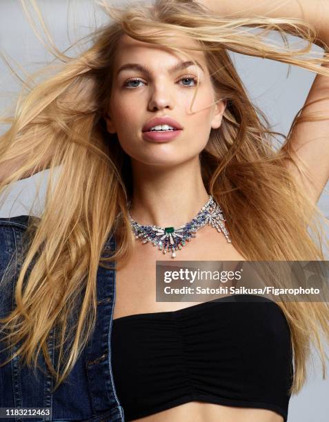 Model Daphne Groeneveld is photographed for Madame Figaro on June 16, 2018 in Paris, France. Necklace , jacket , bra . COVER IMAGE. CREDIT MUST READ:...