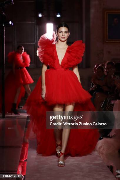 Kendall Jenner walks the runway during the Giambattista Valli Loves H&M show on October 24, 2019 in Rome, Italy.