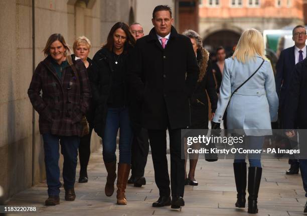 Family and friends of Jodie Chesney, including her uncle Terry Chesney arrive at the Old Bailey in London, where two teenagers, Svenson Ong-a-Kwie...