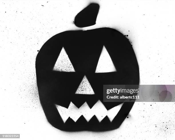 jack o'lantern stencil - halloween stencil stock illustrations