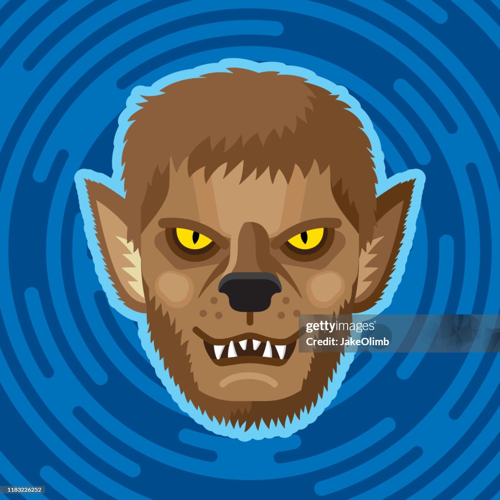 Werewolf Face Flat